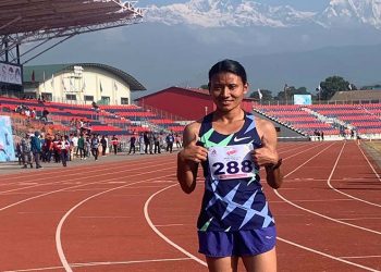 नवौँ राष्ट्रिय खेलकुद अन्तर्गतको एथलेटिक्सतर्फ दोस्रो स्वर्ण पदक सन्तोषी श्रेष्ठले  हात पारिन